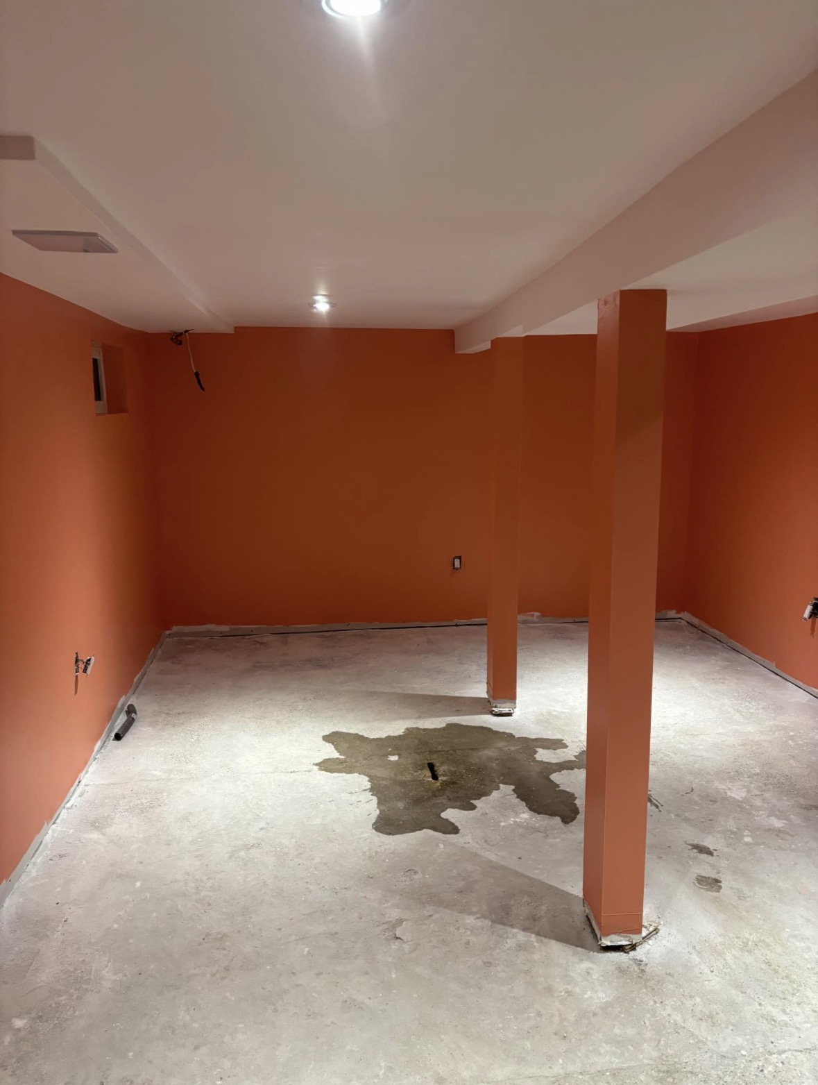 Completed basement room after drywall-related work